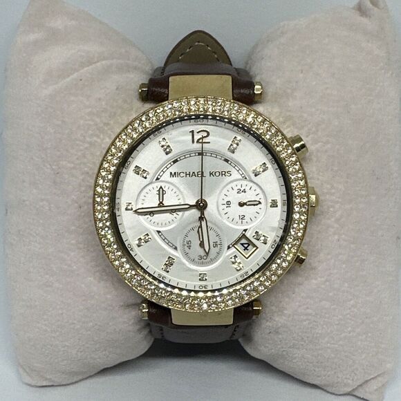 Michael Kors MK6119 Women\'s Brown Leather Analog Dial Quartz Wrist Watch HME383 main image 11